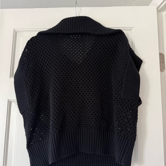 NWOT Elan Allie Black Knit Zip-Up Wide Collar Sweater Sz M, Currently on Website - Picture 7 of 8